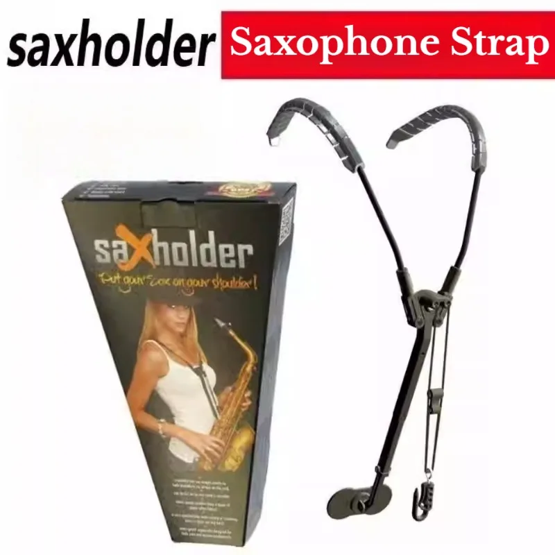 Saxophone Double-Shoulder Strap Lightweight Adjustable Foldable Rotatable Stable Saxophone Strap Musical Instrument Accessories
