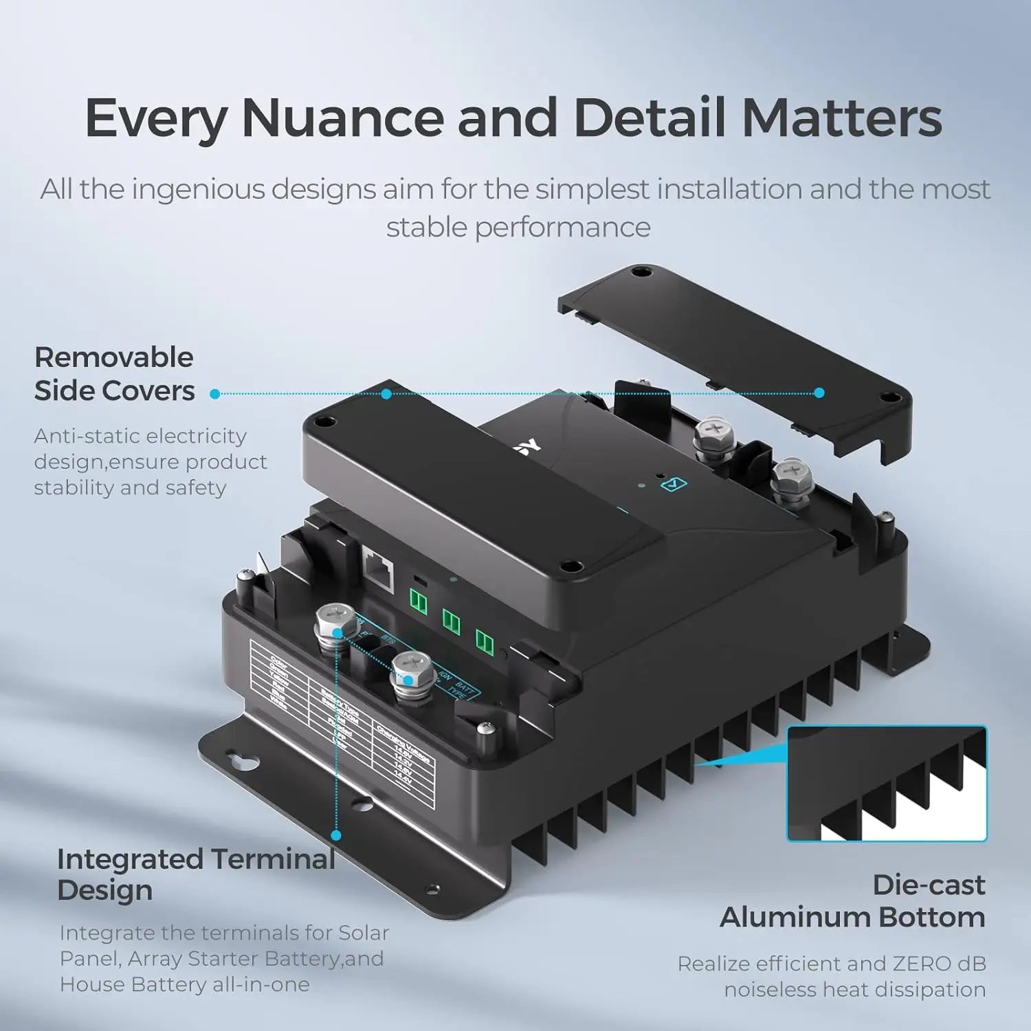 12V 50A DC to DC Battery Charger with MPPT, On-Board Battery for Gel, AGM, Flooded and Lithium Batteries
12V 50A DC to DC Battery Charger with MPPT, On-Board Battery for Gel, AGM, Flooded and Lithium Batteries