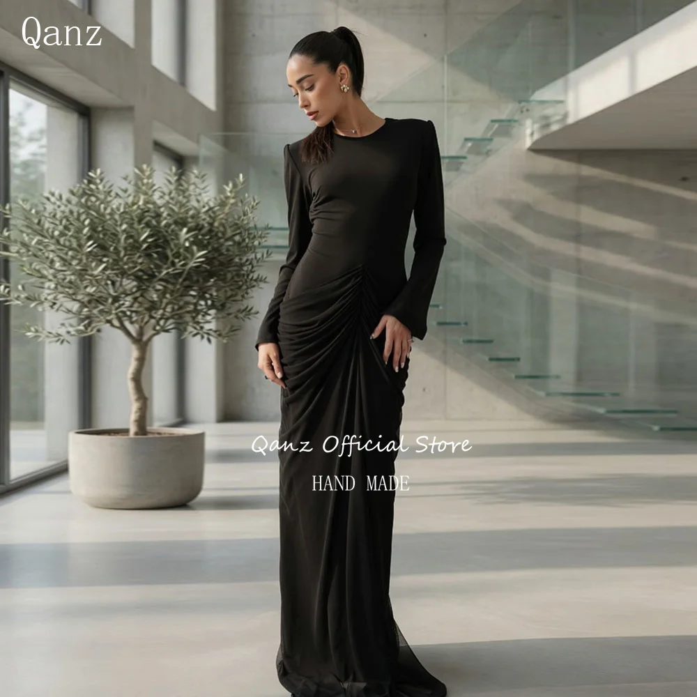 Qanz Moderst O Neck Black Evening Dresses Mermaid Long Sleeves Vestidos De Fiesta Elegantes Women Robes De Soirée Customized
Qanz Moderst O Neck Black Evening Dresses Mermaid Long Sleeves Vestidos De Fiesta Elegantes Women Robes De Soirée Customized