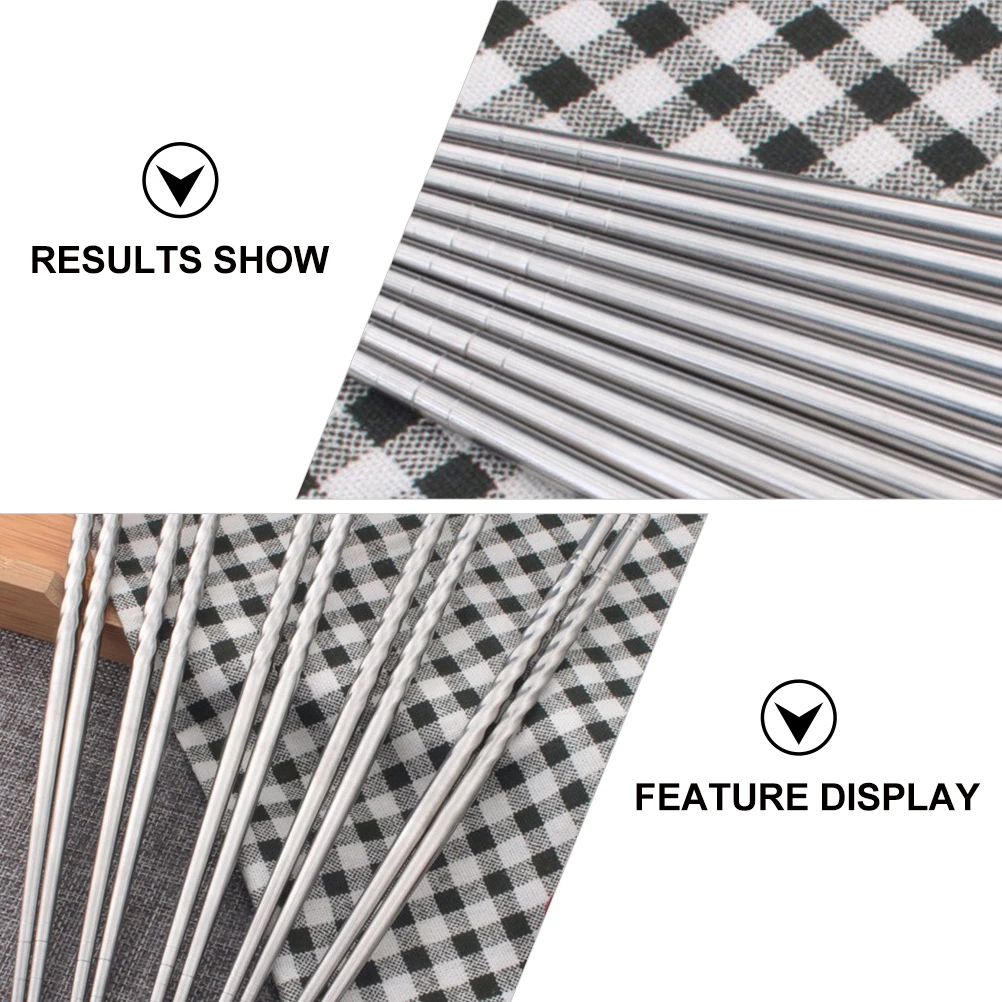 10 pcs Spiral Chopsticks Stainless Steel Lightweight NonSlip Food Kitchen Reusable Home Dining Tableware Storage
10 pcs Spiral Chopsticks Stainless Steel Lightweight NonSlip Food Kitchen Reusable Home Dining Tableware Storage