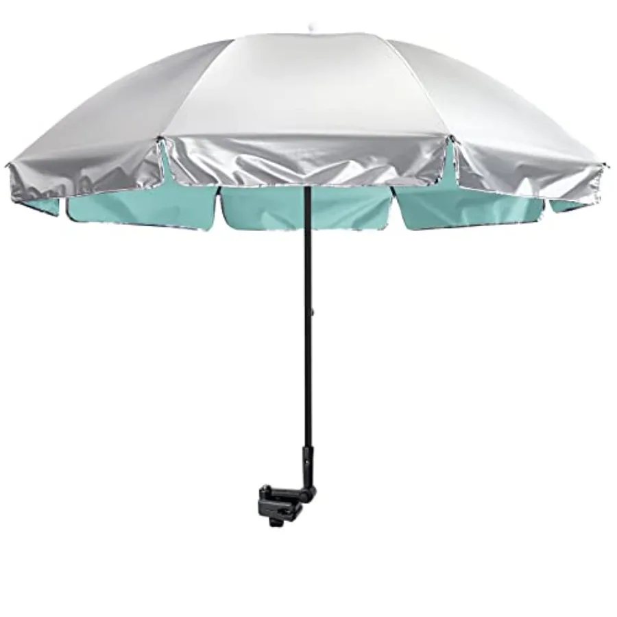 UPF 50+ Universal Clamp On Umbrella Adjustable Outdoor UV Protection Beach Chair Umbrella for Strollers, Wheelchairs, Patio Cha
UPF 50+ Universal Clamp On Umbrella Adjustable Outdoor UV Protection Beach Chair Umbrella for Strollers, Wheelchairs, Patio Cha