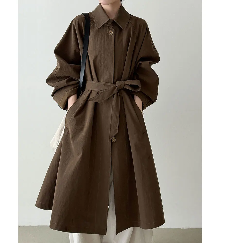 Women Autumn Fashion Long Trench Coat High Quality Turn Down Collar Cotton Blending Trench Coat Femme Casaco Abrigo Streetwear
Women Autumn Fashion Long Trench Coat High Quality Turn Down Collar Cotton Blending Trench Coat Femme Casaco Abrigo Streetwear