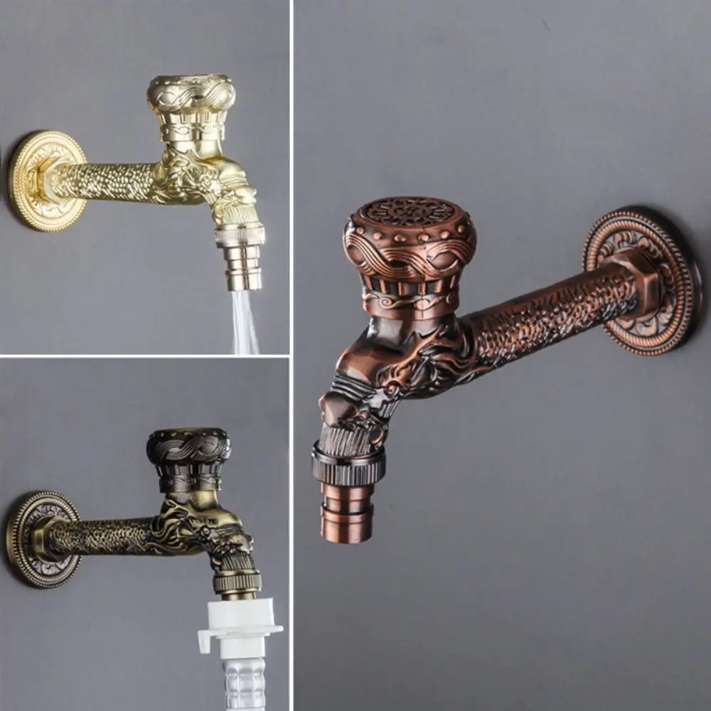 Bronze Ceramic Valve Core Dragon Faucet Bronze Finish Zinc Alloy Wall Mounted Bibcock 4-pin Interface Luxury Antique Tap
Bronze Ceramic Valve Core Dragon Faucet Bronze Finish Zinc Alloy Wall Mounted Bibcock 4-pin Interface Luxury Antique Tap