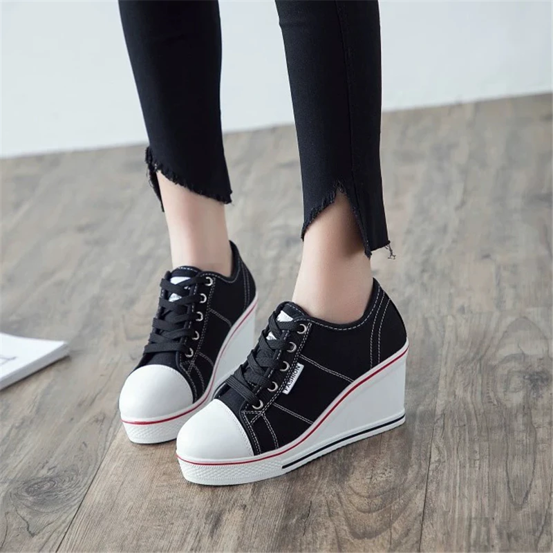 Spring and Autumn Round Toe Laces Thick Sole Waterproof Platform Canvas Shoes Casual Large Size Slope Heel High Heel Women Shoes
Spring and Autumn Round Toe Laces Thick Sole Waterproof Platform Canvas Shoes Casual Large Size Slope Heel High Heel Women Shoes