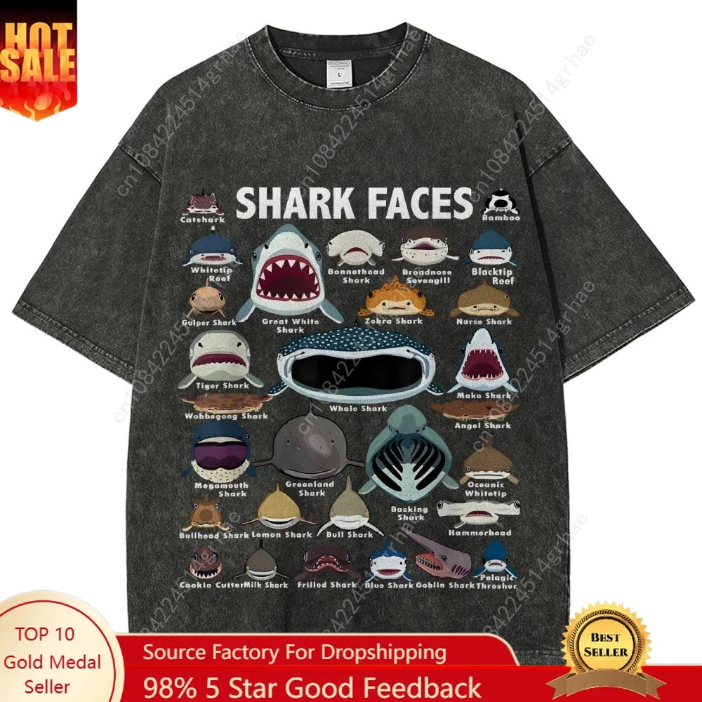 Retro Old Neutral Style Various Shark Printing Washed New Arrival Mens Clothes Tee Shirt Homme Graphic T-Shirts Men 61452
Retro Old Neutral Style Various Shark Printing Washed New Arrival Mens Clothes Tee Shirt Homme Graphic T-Shirts Men 61452