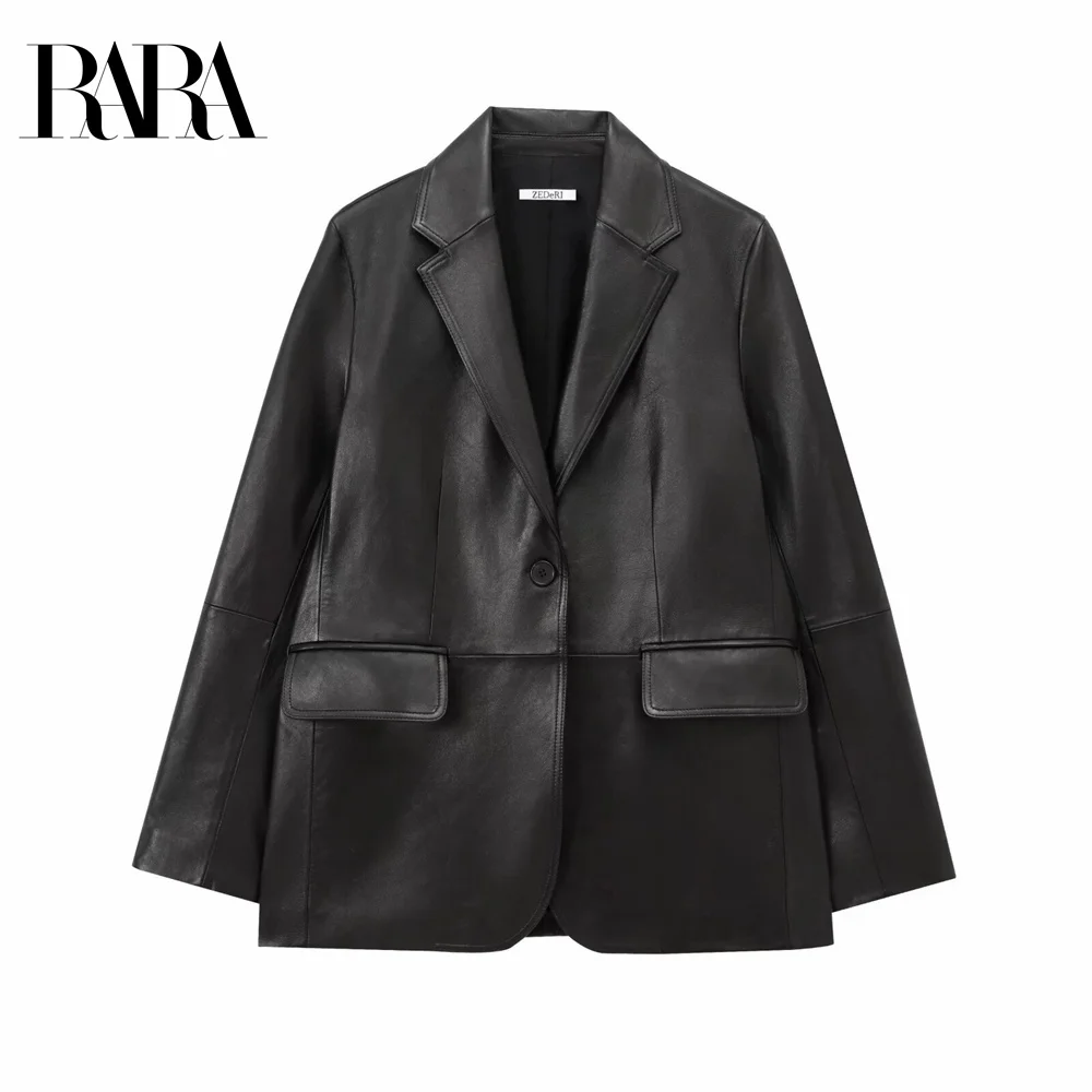 2025 RARA Spring New Women's Fashion Simple One Button Long Sleeve Slimming Pocket Decoration Imitation Leather Coat
2025 RARA Spring New Women's Fashion Simple One Button Long Sleeve Slimming Pocket Decoration Imitation Leather Coat
