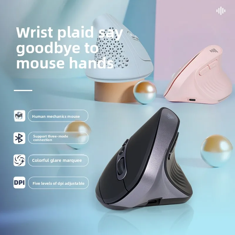 Tri-Mode Bluetooth Wireless Vertical Mouse - Rechargeable with Glowing Running Horse Light Effect, Quiet Silent Mute Operation
Tri-Mode Bluetooth Wireless Vertical Mouse - Rechargeable with Glowing Running Horse Light Effect, Quiet Silent Mute Operation
