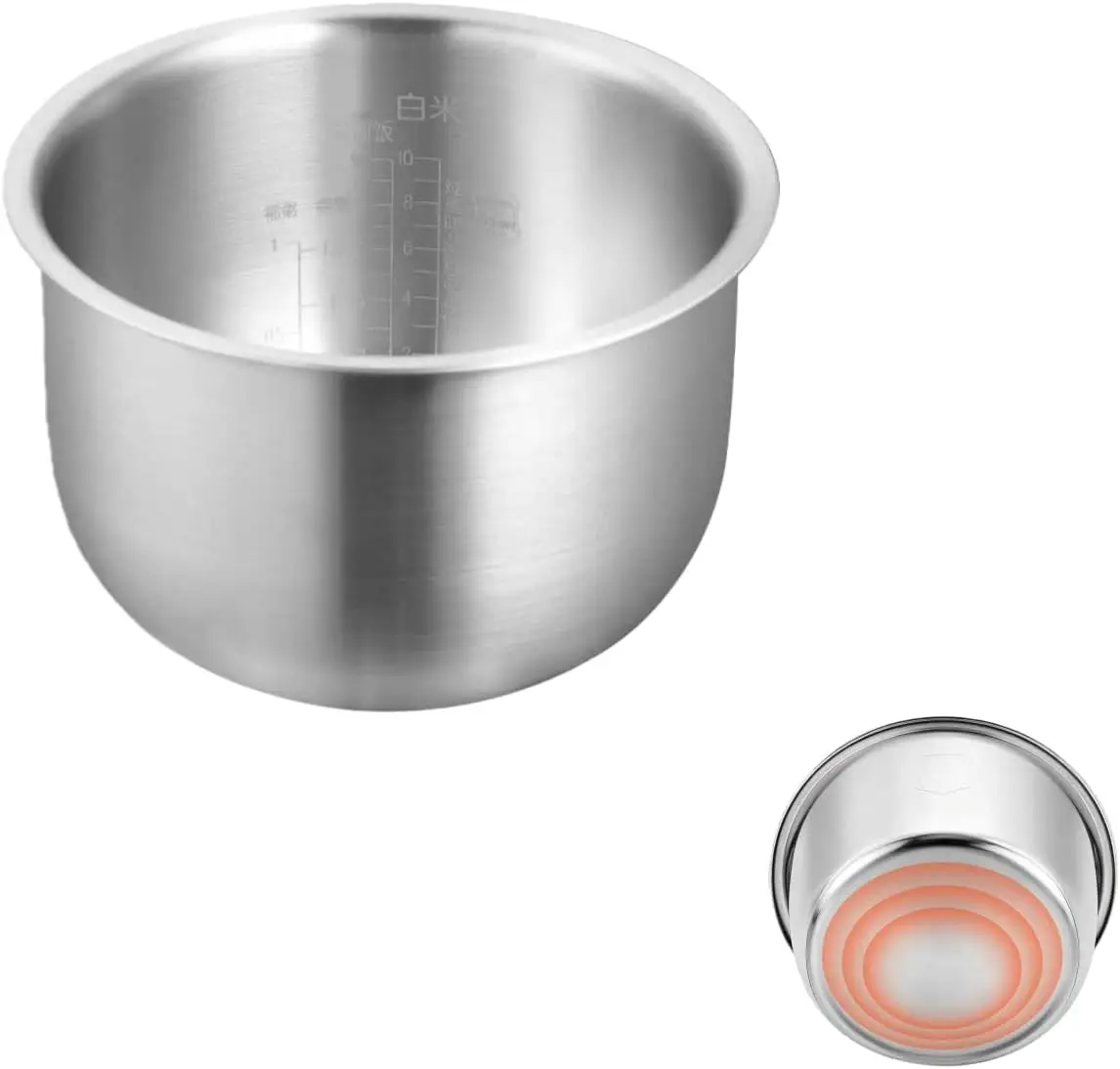 5L Stainless Steel Rice Cooker Inner Pot - Durable, Easy-Clean Replacement Bowl for Even Cooking