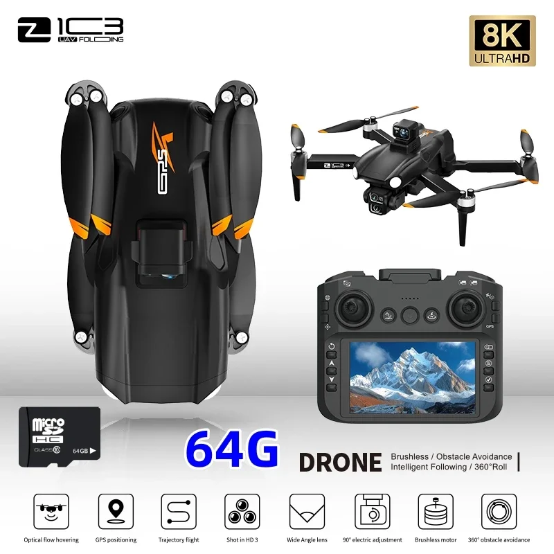 4K HD Professional Brushless Motor GPS Drone Large Color LCD Screen RC Dual Camera Design 360° OAS Quadcopter
4K HD Professional Brushless Motor GPS Drone Large Color LCD Screen RC Dual Camera Design 360° OAS Quadcopter