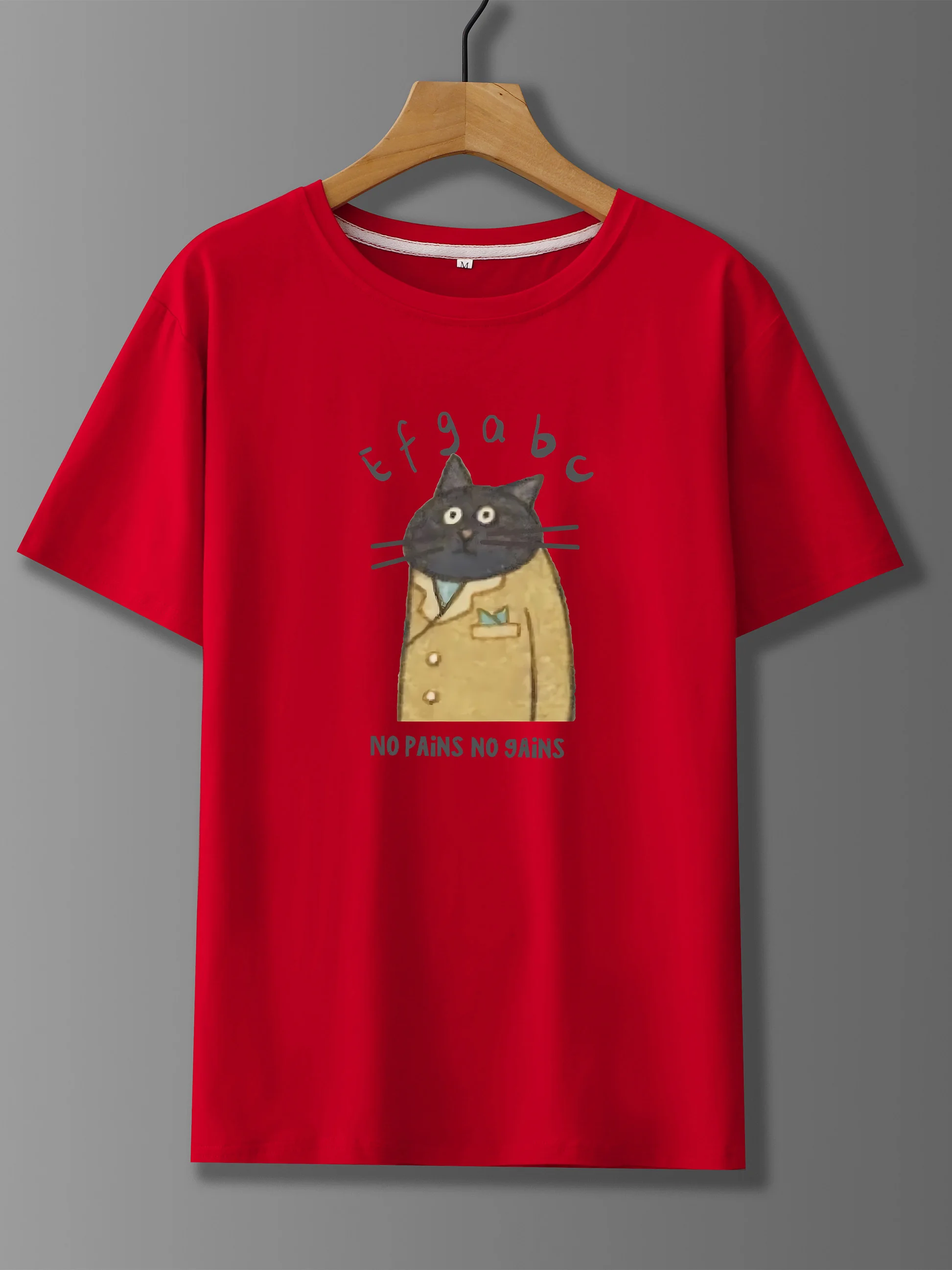 Men's Cartoon Cat Print T-Shirt, Casual Round Neck Short Sleeve Tee, Summer Lightweight Top, Polyester Knit Fabric, Regular Fit,
Men's Cartoon Cat Print T-Shirt, Casual Round Neck Short Sleeve Tee, Summer Lightweight Top, Polyester Knit Fabric, Regular Fit,