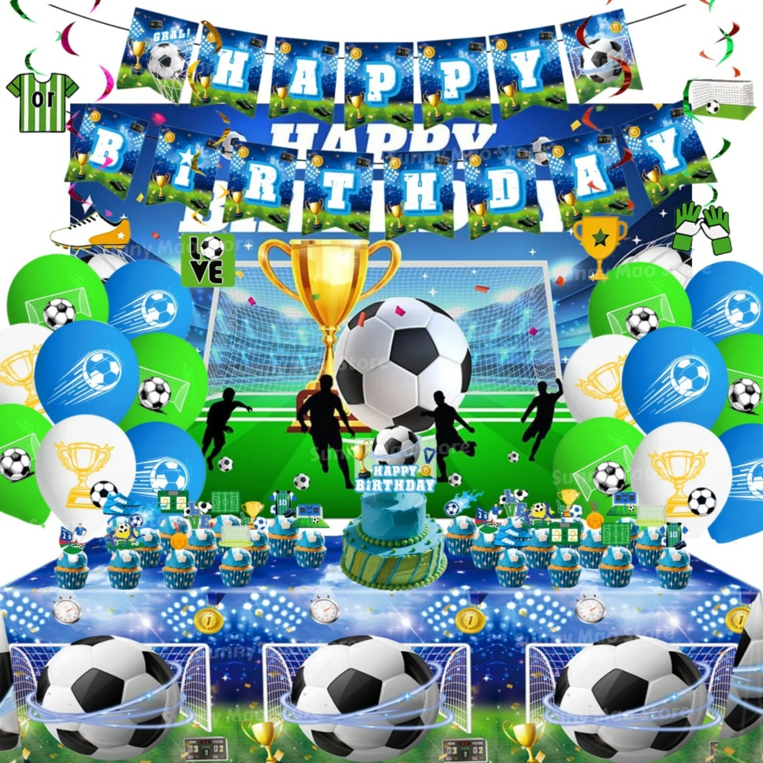 Soccer Birthday Decoration Kit Football Balloons Banner Cake Topper Backdrop Party Tablecloth Kid Baby Shower Party Supplies Set
Soccer Birthday Decoration Kit Football Balloons Banner Cake Topper Backdrop Party Tablecloth Kid Baby Shower Party Supplies Set