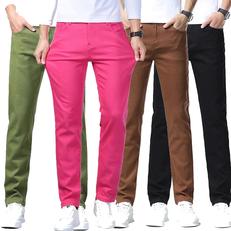 Comfortable Elastic Straight Jeans Spring Colorful Fashion Streetwear Casual Trousers Korean Popular Slim Soft New Year Pants
Comfortable Elastic Straight Jeans Spring Colorful Fashion Streetwear Casual Trousers Korean Popular Slim Soft New Year Pants