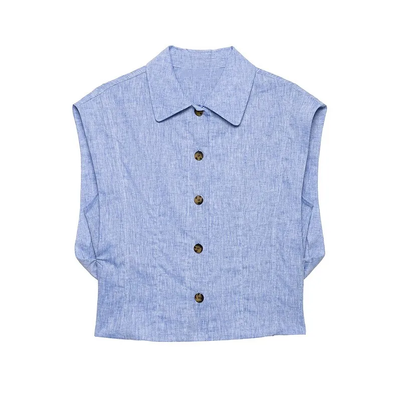 Women's Shirts 2026 New Casual Laple Collar Shleeveless Blouses Summer Fashion Female Single Breasted Tops
Women's Shirts 2026 New Casual Laple Collar Shleeveless Blouses Summer Fashion Female Single Breasted Tops