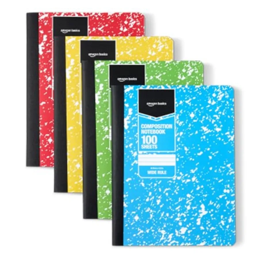 Composition Notebook, Wide Ruled, 100 Sheets, 9.75" x 7.5",,4-Pack
Composition Notebook, Wide Ruled, 100 Sheets, 9.75" x 7.5",,4-Pack