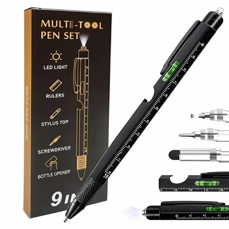 9 in 1 Multitool Tool Pen, LED Ruler Pen ,Cool Tools Gadgets Birthday Present, Fathers Day Dad Gifts From Daughter Son
9 in 1 Multitool Tool Pen, LED Ruler Pen ,Cool Tools Gadgets Birthday Present, Fathers Day Dad Gifts From Daughter Son