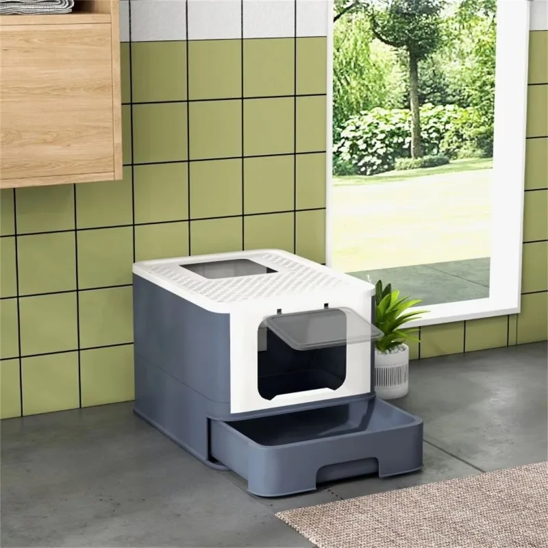 Fully enclosed XL smart cat toilet with automatic cleaning function, cute plastic design, easy to clean, suitable for big cats
Fully enclosed XL smart cat toilet with automatic cleaning function, cute plastic design, easy to clean, suitable for big cats