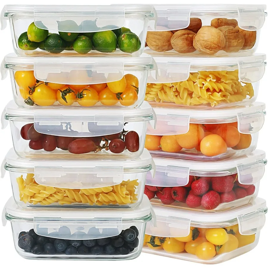 DAS TRUST 10 Pack Glass Meal Prep Containers Meal Prep Bowls Food Storage Containers Glass Food Prep Containers with Lids Lunch
DAS TRUST 10 Pack Glass Meal Prep Containers Meal Prep Bowls Food Storage Containers Glass Food Prep Containers with Lids Lunch