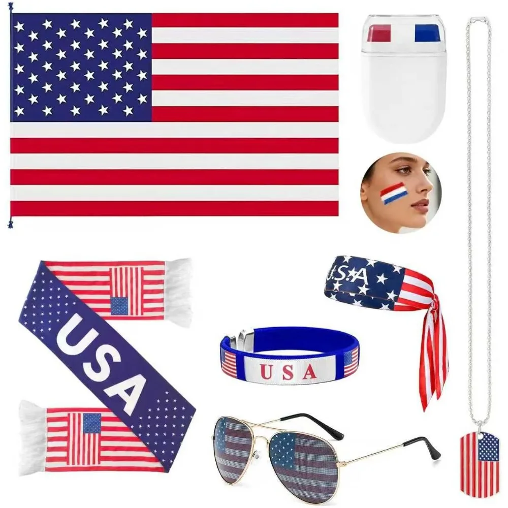 2026 USA Fan Kit Patriotic Supporter Set for Game Day Headband Sunglasses Watch Parties National Celebrations
2026 USA Fan Kit Patriotic Supporter Set for Game Day Headband Sunglasses Watch Parties National Celebrations