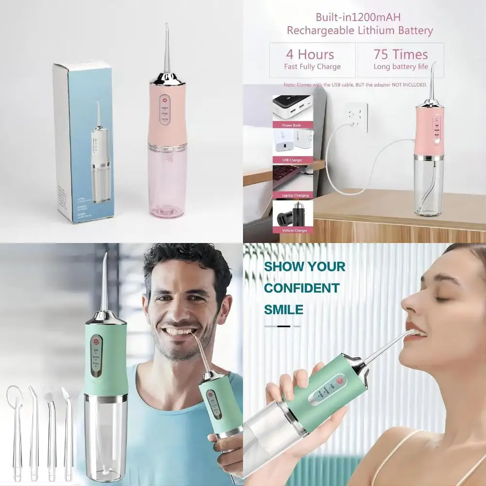 Portable, Recyclable, and Easy-to-Use Mother's Day Gift: 4-in-1 Cordless Water Flosser with DIY 4 Jets - Perfect for Travel and
Portable, Recyclable, and Easy-to-Use Mother's Day Gift: 4-in-1 Cordless Water Flosser with DIY 4 Jets - Perfect for Travel and