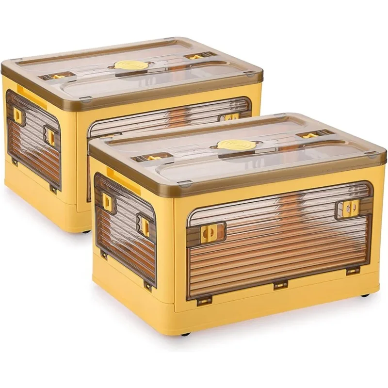Folding Storage Bins, 28 Liters, Yellow Plastic Storage Containers with Wheels, Four Doors, Foldable, Stackable, Plastic B
Folding Storage Bins, 28 Liters, Yellow Plastic Storage Containers with Wheels, Four Doors, Foldable, Stackable, Plastic B