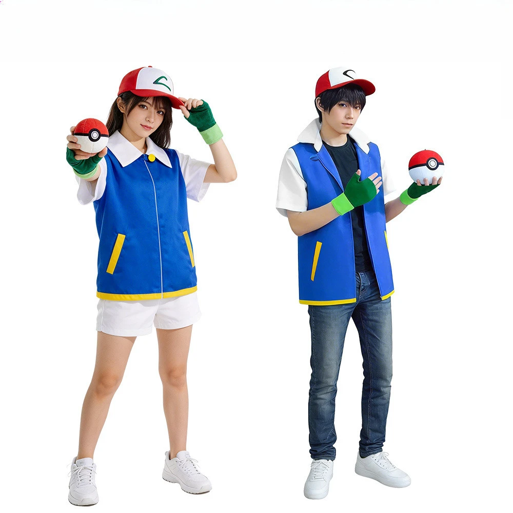 Ash Ketchum Cosplay Clothes Men Women Blue Jacket Anime Costume Halloween Cosplay Carnival Party Trainer Cap Gloves Set
Ash Ketchum Cosplay Clothes Men Women Blue Jacket Anime Costume Halloween Cosplay Carnival Party Trainer Cap Gloves Set