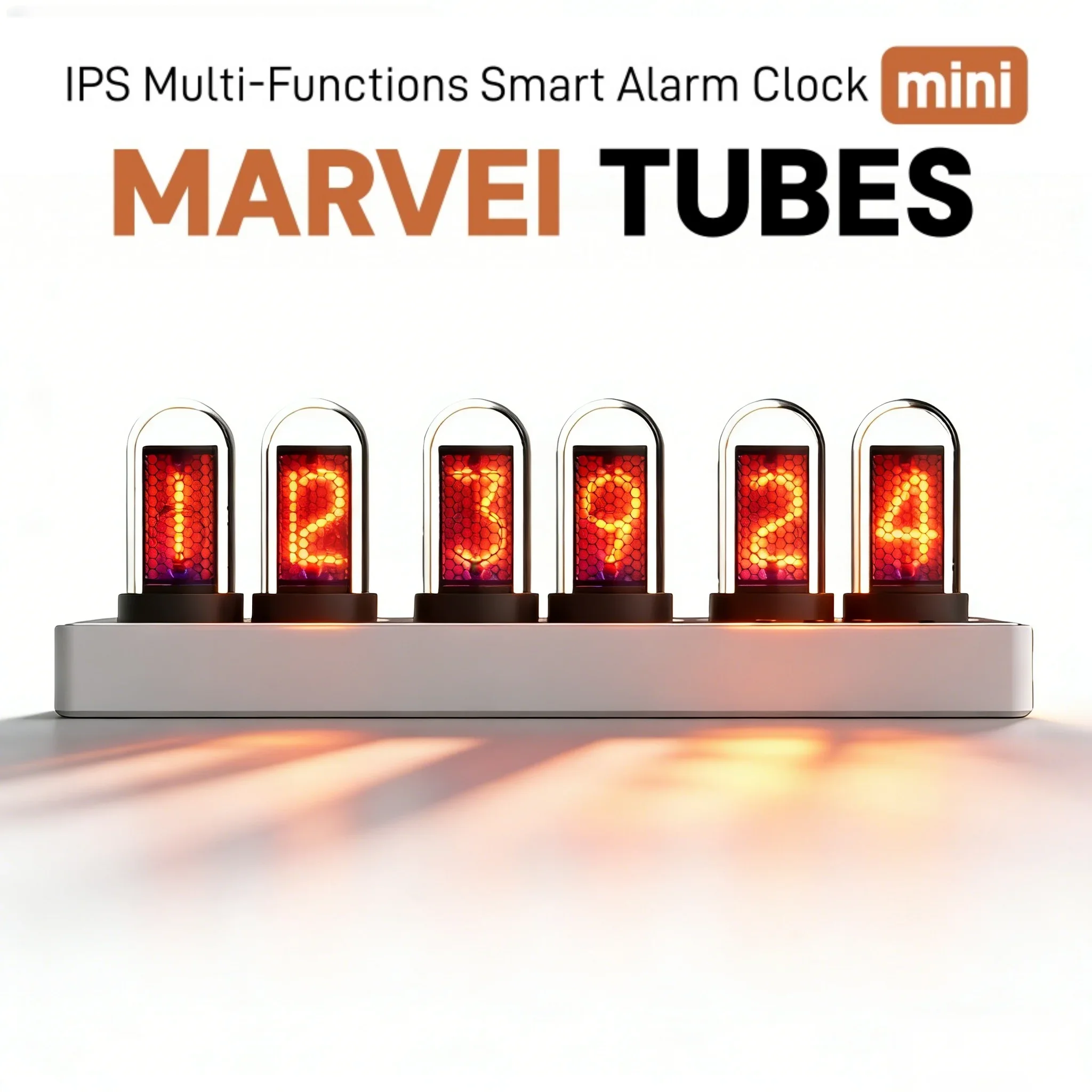 Smart Digital Clock with IPS Screen & Nixie Tube Effect, Desktop Weather Station with Temperature Humidity USB Alarm Clock Decor
Smart Digital Clock with IPS Screen & Nixie Tube Effect, Desktop Weather Station with Temperature Humidity USB Alarm Clock Decor