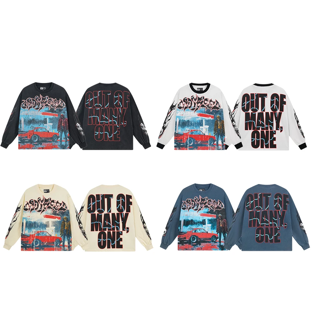 Long Sleeve Men's clothing multi color God Speed T-shirt Men cotton retro washing black blue streetwear vintage graphic t shirts
Long Sleeve Men's clothing multi color God Speed T-shirt Men cotton retro washing black blue streetwear vintage graphic t shirts
