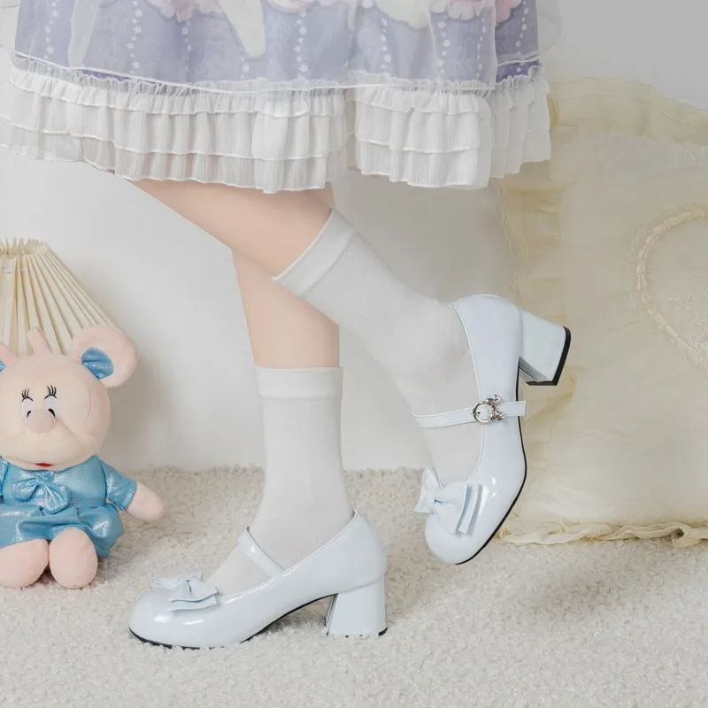 Fashion Butterfly Knot Decor Solid Color Women Mary Jane Shoes Concise Thick Heel Round Toe Shallow Mouth Mid Heel Simple Shoes
Fashion Butterfly Knot Decor Solid Color Women Mary Jane Shoes Concise Thick Heel Round Toe Shallow Mouth Mid Heel Simple Shoes