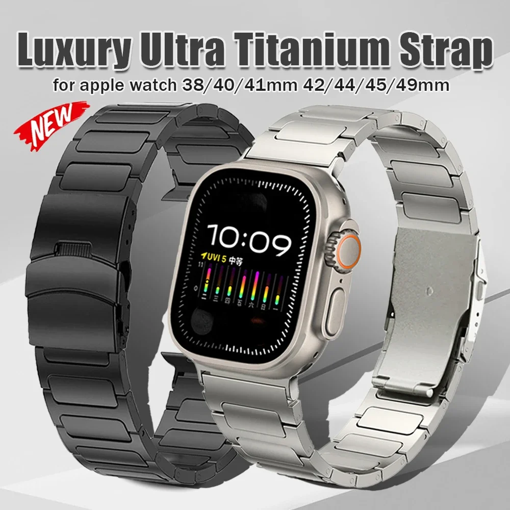 Ремешок титановый для Apple Watch Ultra 2 49 мм, Роскошный деловой браслет для iWatch 6 5 4 se 44 мм 42 мм 40 мм, серия 9 8 7 45 мм 41 мм
Ремешок титановый для Apple Watch Ultra 2 49 мм, Роскошный деловой браслет для iWatch 6 5 4 se 44 мм 42 мм 40 мм, серия 9 8 7 45 мм 41 мм