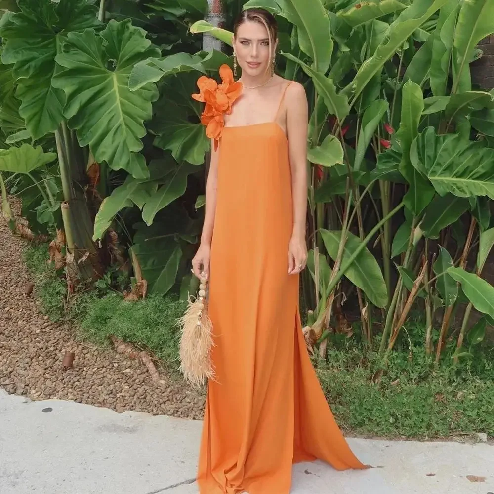 Spaghetti Strap Orange Straight Matte Satin Woman Clothes Floor Length Open Back Long Party Dress With Slit Custom Made Dresses
Spaghetti Strap Orange Straight Matte Satin Woman Clothes Floor Length Open Back Long Party Dress With Slit Custom Made Dresses