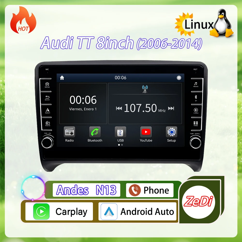 Для Audi TT 8 дюймов (2006-2014) 2026 года выпуска, новая система на Linux, беспроводной CarPlay, автомобильная навигация, видеоплеер, GPS.
Для Audi TT 8 дюймов (2006-2014) 2026 года выпуска, новая система на Linux, беспроводной CarPlay, автомобильная навигация, видеоплеер, GPS.