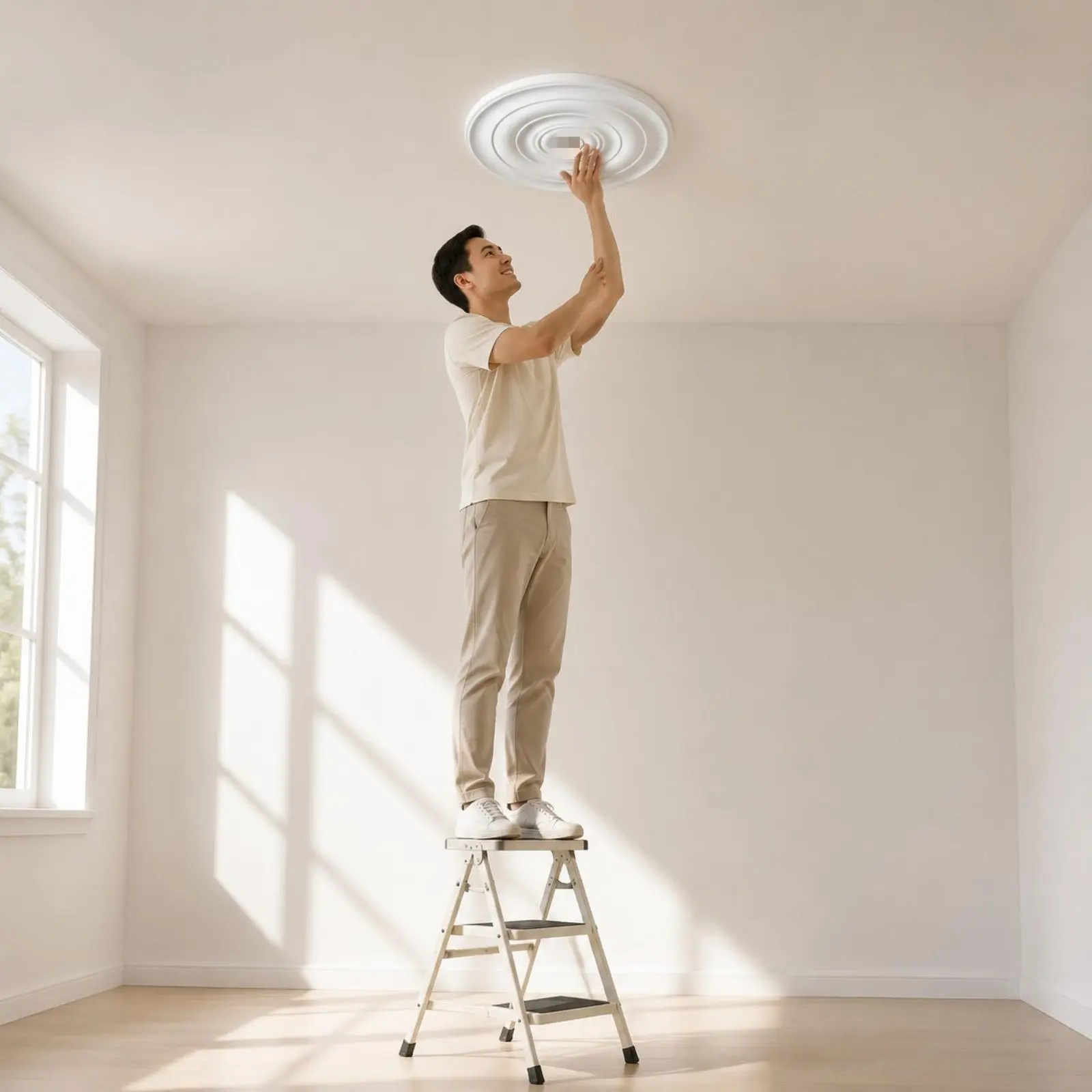 Ceiling Medallion PU Material Round Ceiling Medallion Decorative Lamp Base Disc Faux Plaster Look Home Decor Elegant Design
Ceiling Medallion PU Material Round Ceiling Medallion Decorative Lamp Base Disc Faux Plaster Look Home Decor Elegant Design
