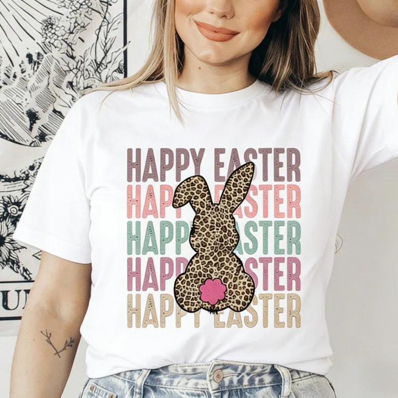 Leopard Print Easter Bunnies T Shirt Cute Happy Easter Graphic Tee Casual Holiday Tops Easter Day Gift Shirt For Women Kids
Leopard Print Easter Bunnies T Shirt Cute Happy Easter Graphic Tee Casual Holiday Tops Easter Day Gift Shirt For Women Kids
