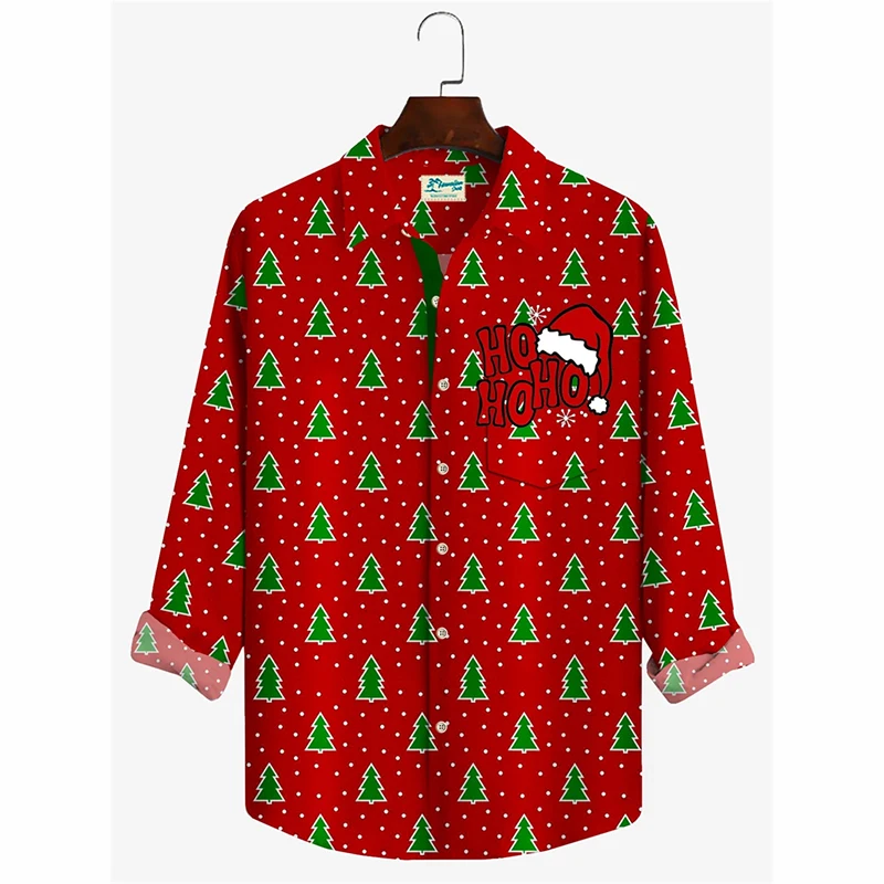 Full Print Christmas Tree Pattern Long Sleeve Button Shirt For Men Clothing Christmas Party Fashion Trend Print Shirts New Year
Full Print Christmas Tree Pattern Long Sleeve Button Shirt For Men Clothing Christmas Party Fashion Trend Print Shirts New Year