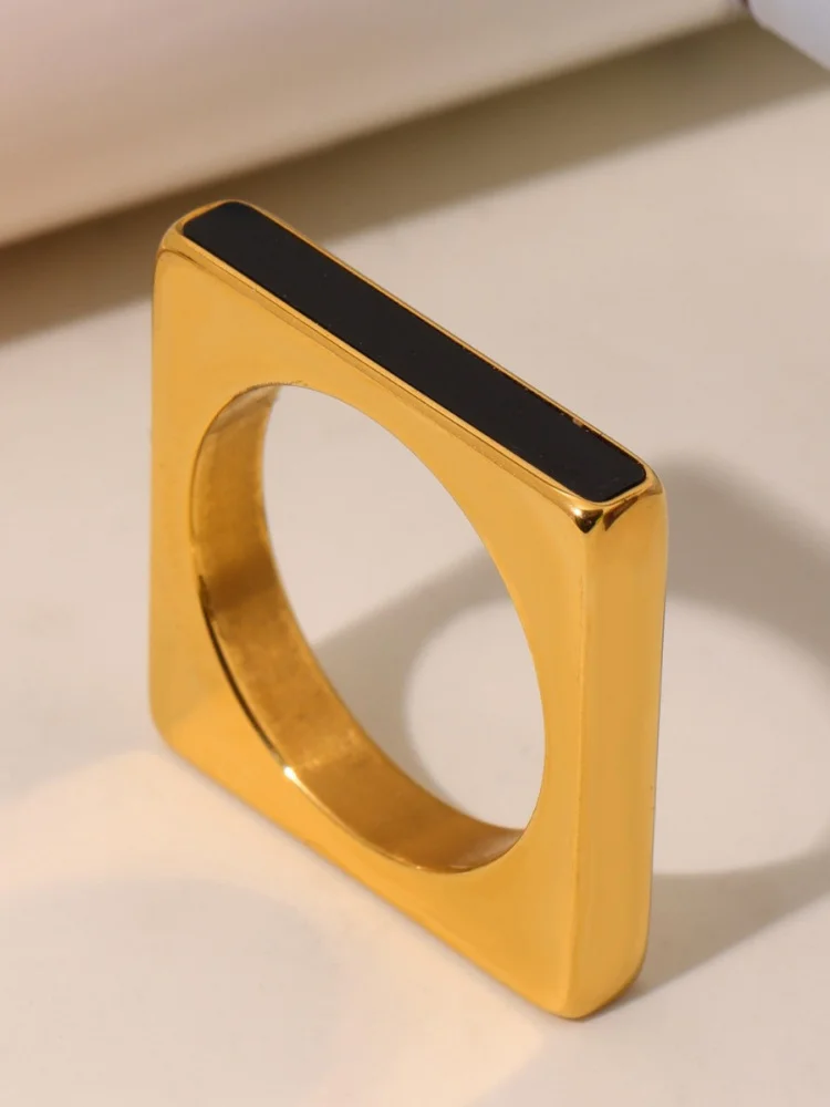 Простое акриловое геометрическое кольцо из титановой стали с покрытием из 8-каратного золота, квадратное, модное ювелирное украшение, женское кольцо для повседневной носки
Простое акриловое геометрическое кольцо из титановой стали с покрытием из 8-каратного золота, квадратное, модное ювелирное украшение, женское кольцо для повседневной носки