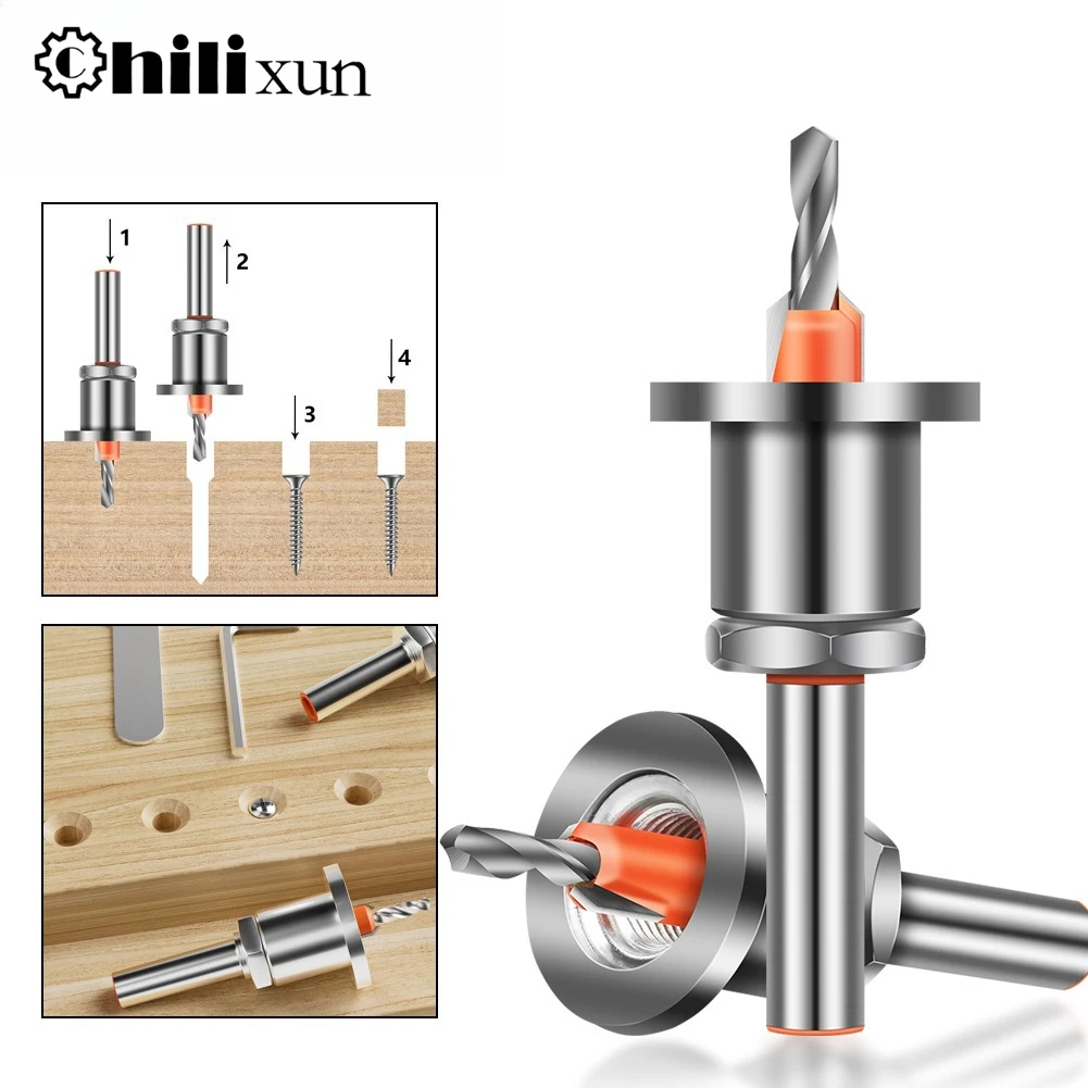 Adjustable Countersink Drill Bits 8mm Shank Drill Bit Set Screw Woodworking Chamfer Tool Quick Change 2.8mm 3mm 3.2mm 3.5mm 4mm
Adjustable Countersink Drill Bits 8mm Shank Drill Bit Set Screw Woodworking Chamfer Tool Quick Change 2.8mm 3mm 3.2mm 3.5mm 4mm