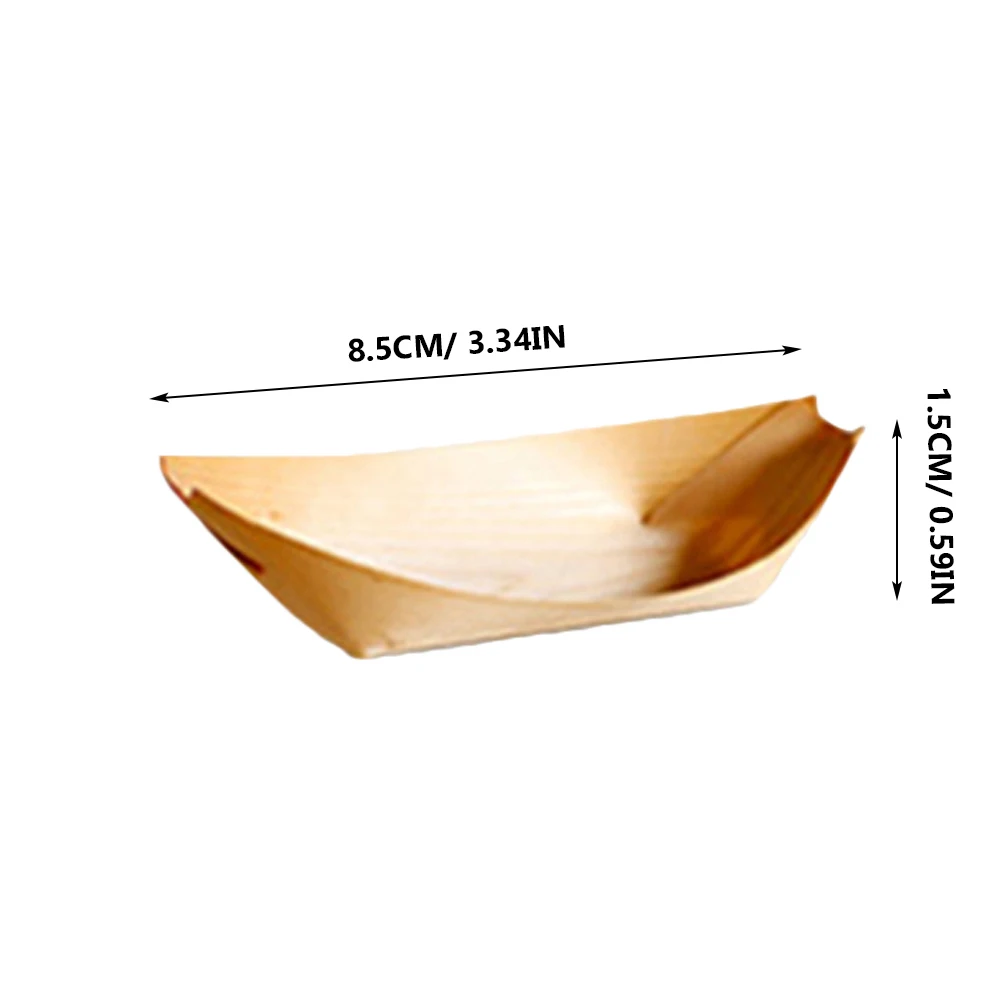 50 Pcs Serving Platter Sushi Snacks and Wooden Boat Tray Shape Dinner Plate Bamboo Platters
50 Pcs Serving Platter Sushi Snacks and Wooden Boat Tray Shape Dinner Plate Bamboo Platters