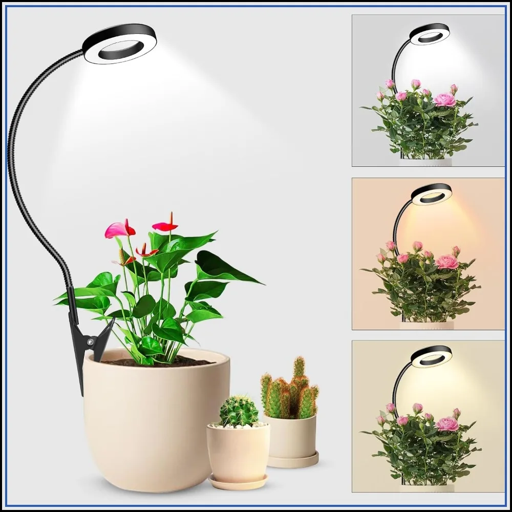 2-in-1 Grow Lights for Indoor Plants, 3 Colors Full Spectrum with 360° Gooseneck, 48 LEDs, 6/12/16H Timer, 5 Brightness, Black
2-in-1 Grow Lights for Indoor Plants, 3 Colors Full Spectrum with 360° Gooseneck, 48 LEDs, 6/12/16H Timer, 5 Brightness, Black