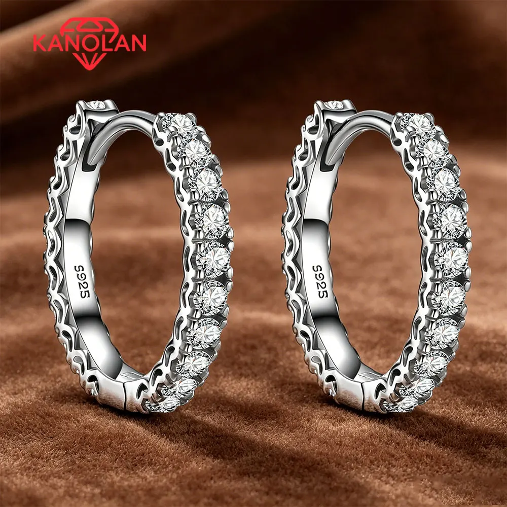 KANOLAN D VVS1 2MM Moissanite Hoop Earrings For Women Full Diamond with GRA Hollow Ear Buckle 925 Sterling Silver Huggie Earring
KANOLAN D VVS1 2MM Moissanite Hoop Earrings For Women Full Diamond with GRA Hollow Ear Buckle 925 Sterling Silver Huggie Earring