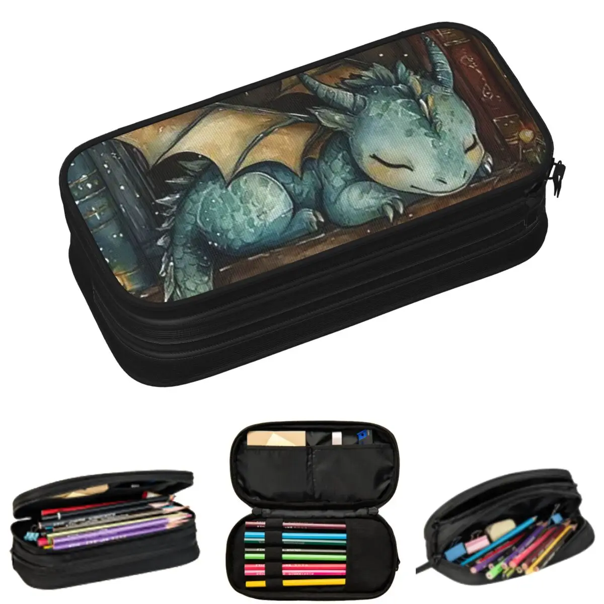 Book And Sleeping Dragon Pencil Cases for Student School Pen Box Pencil Bag Large Storage Pencil Pouch
Book And Sleeping Dragon Pencil Cases for Student School Pen Box Pencil Bag Large Storage Pencil Pouch