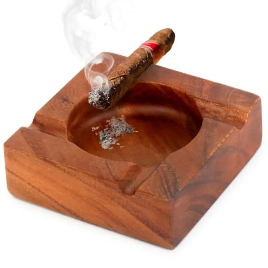 Wooden Cigar Ashtray, 5.4" Square Ash Tray with 4 Slots Holder, Outdoor and Indoor Use, Modern Table Cigar Accessories for Men,
Wooden Cigar Ashtray, 5.4" Square Ash Tray with 4 Slots Holder, Outdoor and Indoor Use, Modern Table Cigar Accessories for Men,