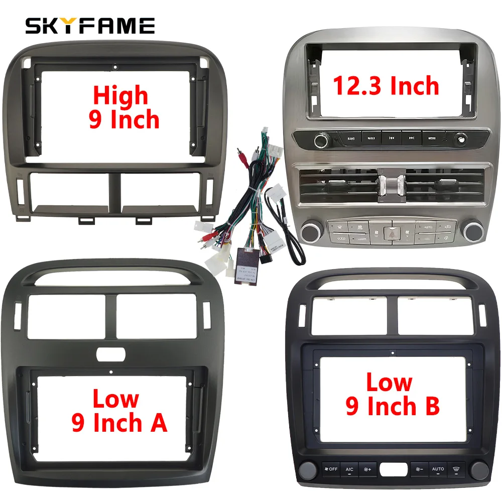 SKYFAME 9/12.3 Inch Car Fascia Frame Adapter Canbus Box Decoder Android Radio Dash Fitting Panel Kit For Lexus LS430