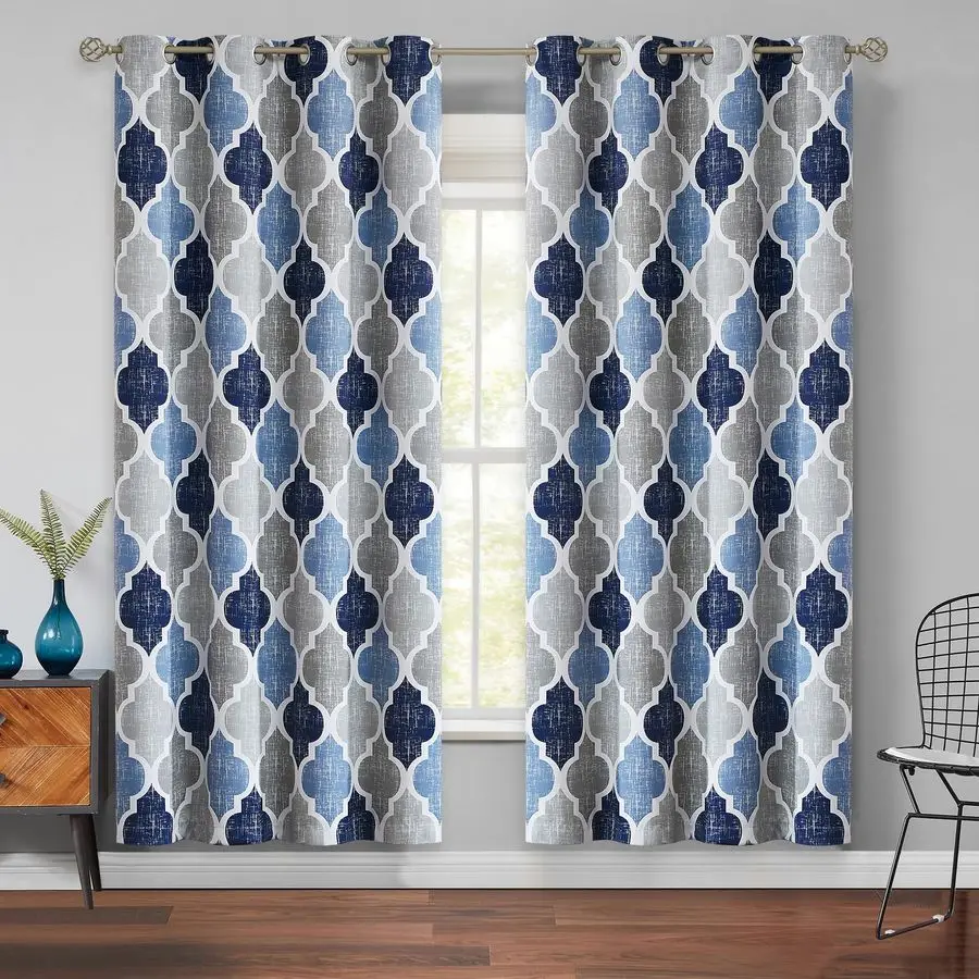 100 Blackout Curtains 72 Inches Long 2 Panels for Bedroom Living Room Blue Grey Moroccan Geo Room Darkening Thermal Insulated So
100 Blackout Curtains 72 Inches Long 2 Panels for Bedroom Living Room Blue Grey Moroccan Geo Room Darkening Thermal Insulated So
