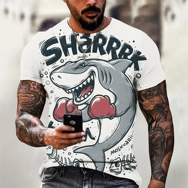 Cartoon Shark Pattern T Shirt For Men Marine Animal 3D Printed Short Sleeve Top Summer Round Neck T-Shirts Street Oversized Tees
Cartoon Shark Pattern T Shirt For Men Marine Animal 3D Printed Short Sleeve Top Summer Round Neck T-Shirts Street Oversized Tees