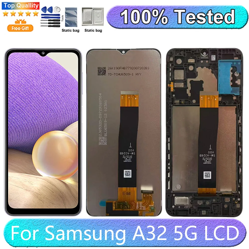 6.5''For Samsung Galaxy A32 5G A326 A326B LCD Display Screen Touch Panel Digitizer Replacement Parts Screen With Frame
6.5''For Samsung Galaxy A32 5G A326 A326B LCD Display Screen Touch Panel Digitizer Replacement Parts Screen With Frame