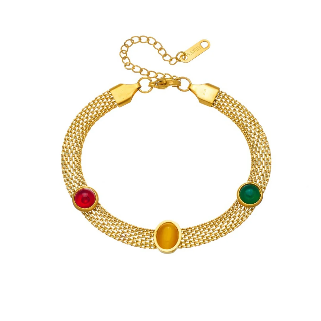 Vintage Multicolor Zirconia Oval Charm Bracelet Female Gold Color Stainless Steel Weave Chain Link Bracelet for Woman Jewelry
Vintage Multicolor Zirconia Oval Charm Bracelet Female Gold Color Stainless Steel Weave Chain Link Bracelet for Woman Jewelry