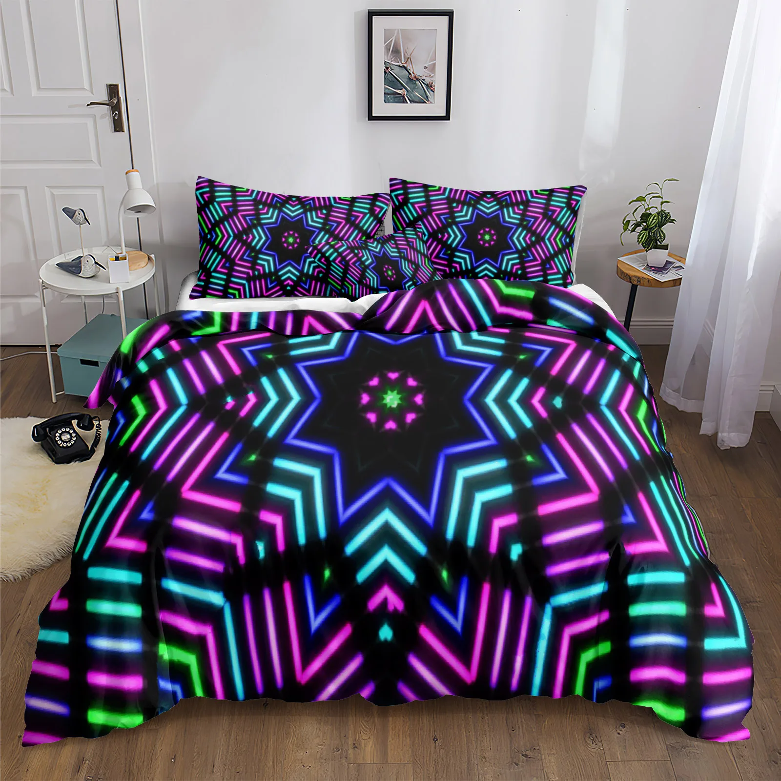 Kaleidoscope Bedding Sets Colorful FluorescenceDuvet Cover Set Modern Fashion Home Textiles Floral Bed Linen for Dropshipping
Kaleidoscope Bedding Sets Colorful FluorescenceDuvet Cover Set Modern Fashion Home Textiles Floral Bed Linen for Dropshipping
