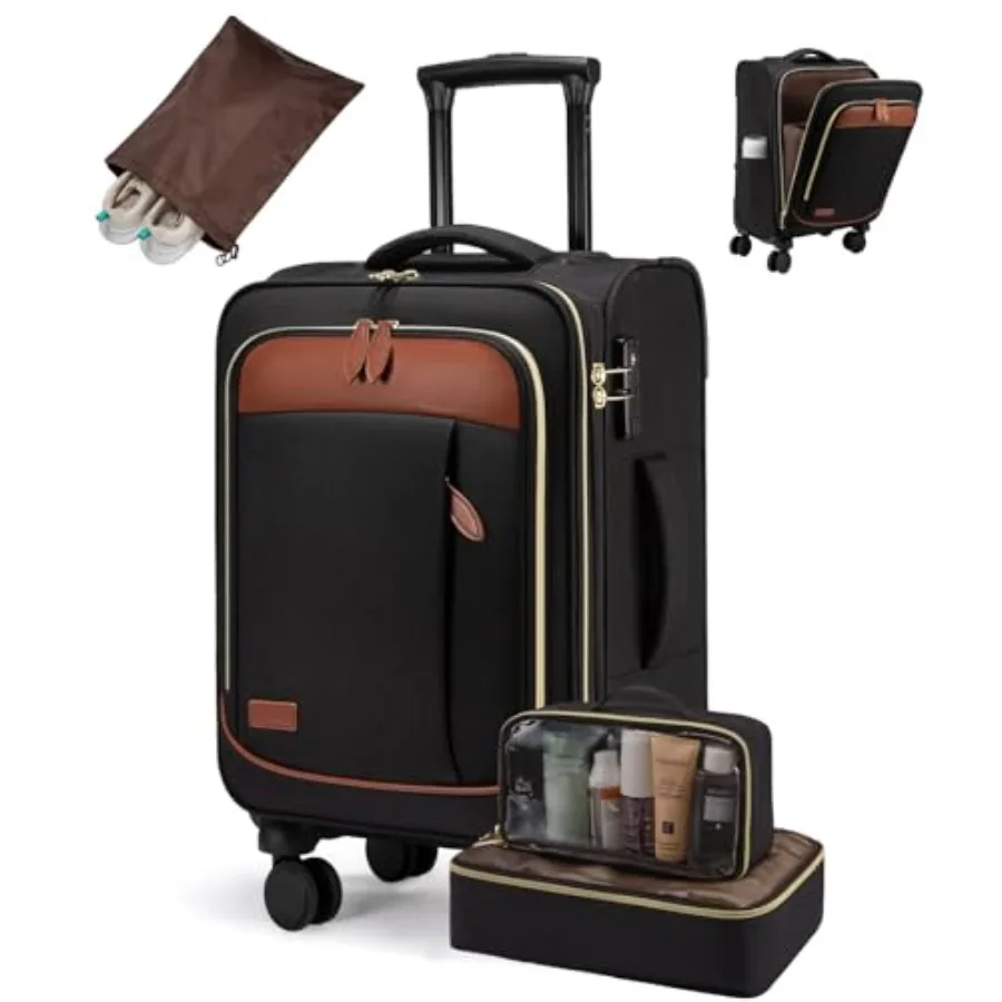4 Pcs Carry On Luggage 22x14x9 Airline Approved 20 Inch Underseat Carry on Suitcase for Women Men Softside Travel Luggage with
4 Pcs Carry On Luggage 22x14x9 Airline Approved 20 Inch Underseat Carry on Suitcase for Women Men Softside Travel Luggage with