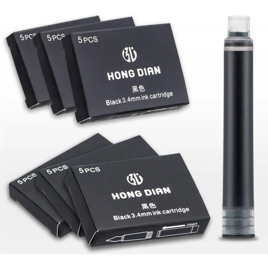 Fountain Pen Ink Cartridges Black Color Set of 30 Refill Ink Cartridges 3.4 mm Bore Diameter
Fountain Pen Ink Cartridges Black Color Set of 30 Refill Ink Cartridges 3.4 mm Bore Diameter