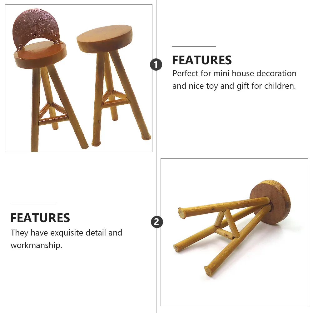 2Pcs Mini House Chair Simulation Wood Color Small Size Sturdy High Chair for Miniature Furniture Living Room Decoration
2Pcs Mini House Chair Simulation Wood Color Small Size Sturdy High Chair for Miniature Furniture Living Room Decoration